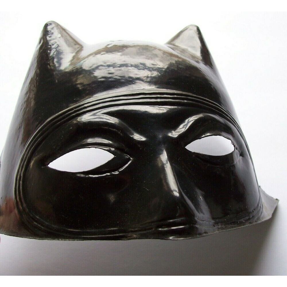 Batman Mask Vintage Halloween Costume Cowl New Old Stock Soft Plastic SuperHero